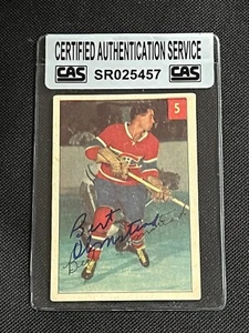 HOF BERT OLMSTEAD 1954-55 PARKHURST SIGNED AUTOGRAPHED CARD #5 CAS AUTHENTIC - Picture 1 of 2