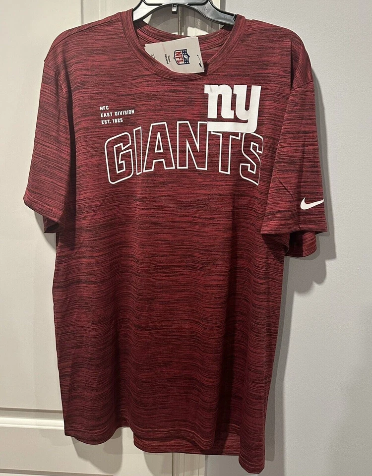 Nike Dri FIT Shirt Red New York Giants Short Sleeve Mens Size Small