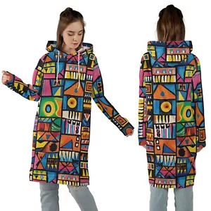 Vestido con capucha de arte africano para mujer, ropa de salón cómoda ropa informal - Imagen 1 de 6