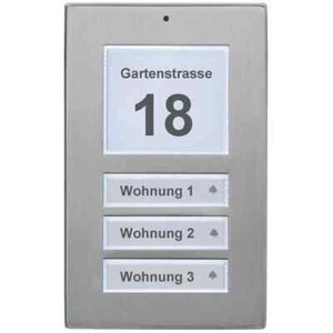Klingel Klingeltaster AP Aufputz 3 fach 3 Familien LED beleuchtet Edelstahl m-e - Bild 1 von 2