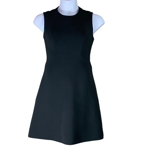 Abito nero senza maniche Kate Spade taglia 6 lunghezza ginocchio aderente svasato zip schiena donna