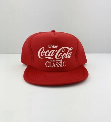 NUEVO/ANTIGUO STOCK Vintage Años 80 90 Coca-Cola Clásico Original Rojo Snapback Sombrero Foto 1 de 4