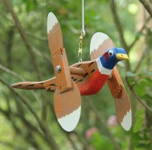 Pheasant Mini Whirligigs Whirligig Windmill Yard Art Hand made from wood - Picture 1 of 3