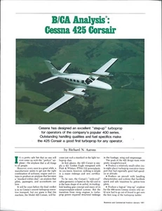 Aircraft Brochure - Cessna 425 Corsair - B/CA Analysis - Review (B536) - Picture 1 of 1