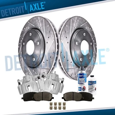 8pc Front Drilled Brake Rotor Pad Caliper Kit for 2001-2007 Toyota Highlander - Image 1 of 4