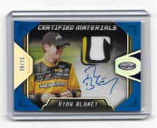 2018 Certified Racing Certified Materials Signatures BLUE Ryan Blaney 20/25 WOW