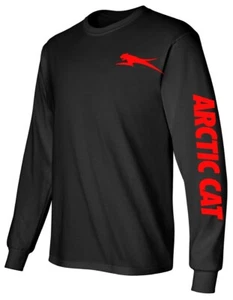 ARCTIC CAT Long Sleeve BLACK T-Shirt SNOWMOBILE ATV Choose Design Color XF ZR - Picture 1 of 8