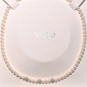 Collana Donna Kioto 198BS In Perle Di Acqua Dolce E Sfere In Oro Bianco - Picture 1 of 2