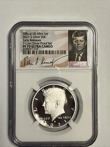2021 s .999 silver Kennedy half dollar NGC PF 70 Ultra Cameo Early Release - Picture 1 of 2