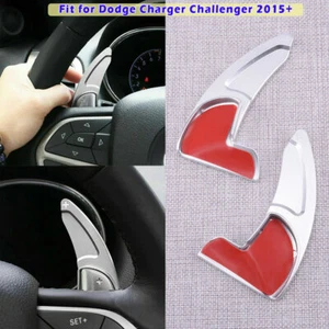 2PCS Silver Steering Wheel Paddle Shifter Extension For Dodge Challenger 15+ - Picture 1 of 11