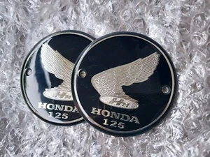 Fit For HONDA CL125 SS125 Gas Tank Emblem Silver  Pair - Picture 1 of 6