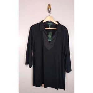 Lauren Ralph Lauren Tunic V-Neck 3/4 Length Sleeve Top Women's Size 2X NWT - Picture 1 of 4