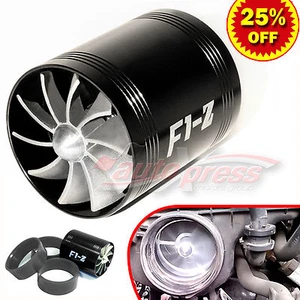 For MITSUBISHI Supercharger AIR INTAKE TURBO DUAL Gas Fuel Saver Fan BK 2.5-3.0" - Picture 1 of 5