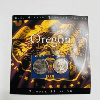 U.S. Minted Quarter Dollar 2005 State of Oregon Number 33 OF 50 The Beaver State - Image 1 of 4