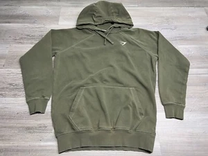 Pullover squalo palestra uomo taglia XS ricamato manica lunga verde felpa con cappuccio - Foto 1 di 7