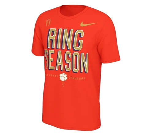 Nike Clemson Tigers 2018 National Champions Ring Season T-Shirt Men’s Size XL Cover