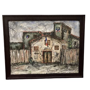 Jean-Marie Gouttin Signed Acrylic on Board Original Painting French Street 1955  - Picture 1 of 11
