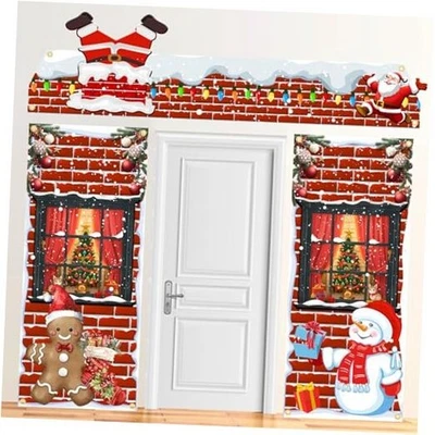 3 Pcs Christmas Door Decorations Christmas Door Covers for Classroom Front  - Image 1 of 4