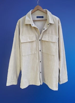 Corduroy Shirt Mens Sz Med Tan Long Sleeve Pockets Full Snap NWT Casual - Image 1 of 4