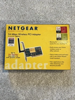 NetGear WG311TNA NISB 108 Mbps 32 Bit Wireless PCI Adapter - Open Box - Image 1 of 2