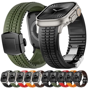 Strap For Apple Watch Ultra 3 11 10 9 7 6 5 SE Silicone Bracelet Smartwatch Band - Picture 1 of 63