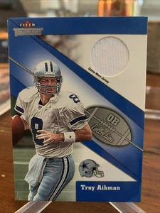 2002 Fleer Throwbacks Troy Aikman Cowboys Game Worn Relic - Picture 1 of 2