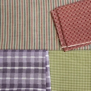 100% Cotton Fabric Quilting Cotton Remnants Gingham Check Stripes VTG Deadstock - Picture 1 of 11