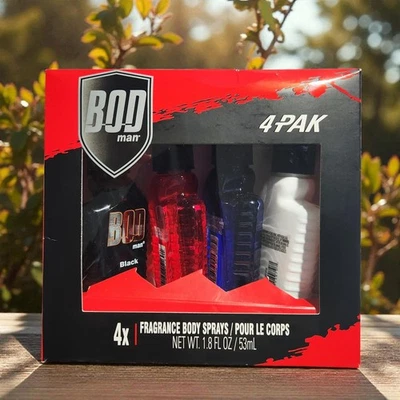 Paquete de 4 abdominales Bod Man negros realmente rasgados más buscados y frescos almizcle azul 1,8 oz NUEVO Foto 1 de 3