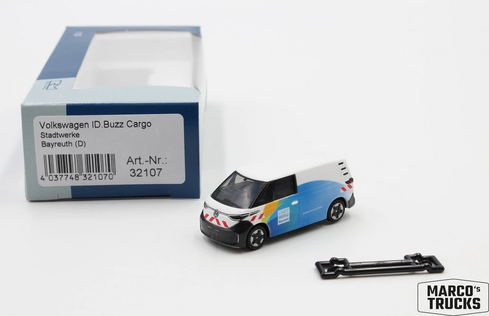 Rietze Volkswagen ID.Buzz Cargo Stadtwerke Bayreuth No. 32107 1:87 /RIN2069 Foto 1 de 1