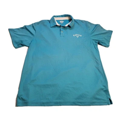 Polo de golf Callaway XL verde azulado/blanco para hombre Foto 1 de 4