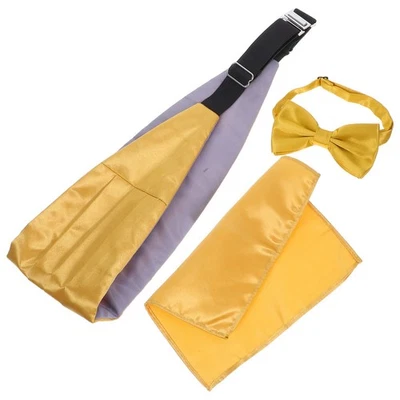 1 ensemble de ceinture de smoking formelle, nœud , pochette, mouchoir, - Photo 1/4