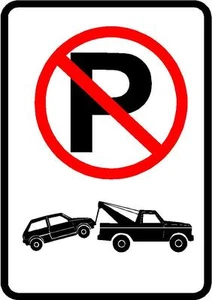 NO parking custom lettering metal sign Towed away Zone 10 x 14 inch Aluminum - Picture 1 of 1
