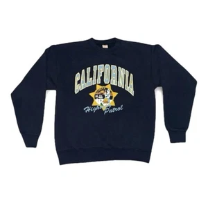 Vintage California Highway Patrol Sweatshirt XL Mens Blue Crewneck Graphic 90s - Picture 1 of 3
