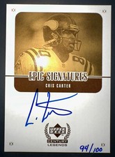 Cris Carter 1999 Upper Deck Century Legends Epic Signatures Gold Auto #/100