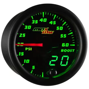 MaxTow Double Vision 52mm 60psi Diesel Turbo Boost Gauge w Electronic Sensor - Picture 1 of 6