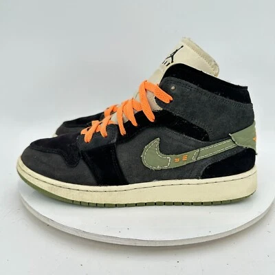 Nike Air Jordan 1 Mid Youth Size 7Y Women 8.5 FD6817-003 Anthracite Olive Shoes - Image 1 of 4
