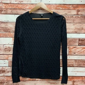 Ann Taylor Damen Schwarz Häkel Pullover Bluse. Größe S. - Bild 1 von 6