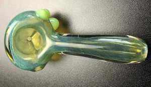 American Made Green Glass Pipe - Picture 1 of 4