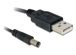 Delock 82197 - 1 Meter USB 5VDC to Power cable, 5.5/2.1mm barrel jack - Picture 1 of 4