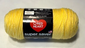 Red Heart Yarn Super Saver 7 oz Skein Acrylic Lemon Citron - Picture 1 of 3