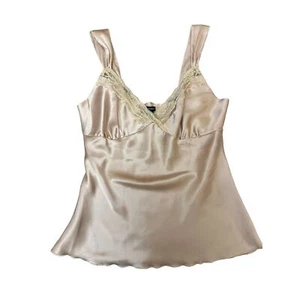 Vintage Eyeshadow Silk Like Blouse in Ivory Gold Size XL - Picture 1 of 11