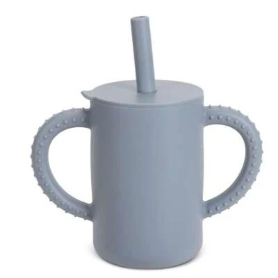 Taza para sorber de silicona con pajita fácil succión mango antideslizante niño taza para sorber EE. UU. Foto 1 de 4