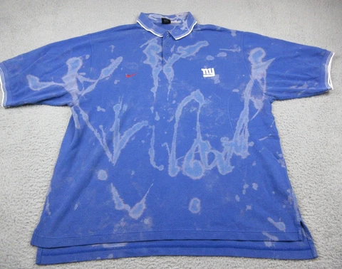 New York Giants Polo Shirt Mens Extra Large Blue Tie Dye Nike Logo NFL Football Cover