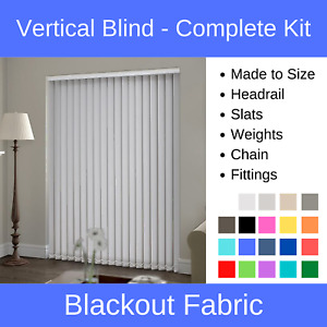 VERTICAL BLINDS - BLACKOUT FABRIC -  MADE TO MEASURE  -  COMPLETE KIT  -  (89mm)