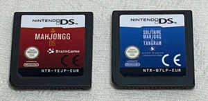 SOLITARE MAHJONG & TANGRAM : Brain Game - 2 x Nintendo DS Game Cartridges In Vgc - Picture 1 of 8