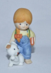 Vintage Enesco Country Cousins Katie with Dog Going To School 1982 - Picture 1 of 5