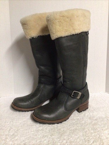 Stivali UGG 5608 LANGLEY verde scuro da donna taglia 8 US 39 EU impermeabili foderati in sherpa