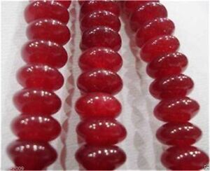 5x8MM Natural Brazilian Red Jade Abacus Gemstones Loose Beads 15"AAA