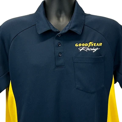 Camisa polo Goodyear Racing para hombre M azul medio deportes de motor carreras de automóviles sala de juntas Foto 1 de 4