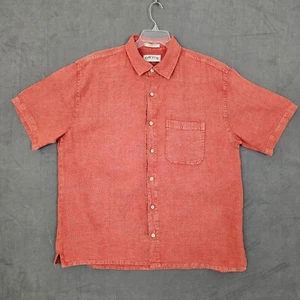 Orvis Shirt Mens Extra Large Orange Organic Hemp Relaxed Beach Casual Outdoor - Picture 1 of 14